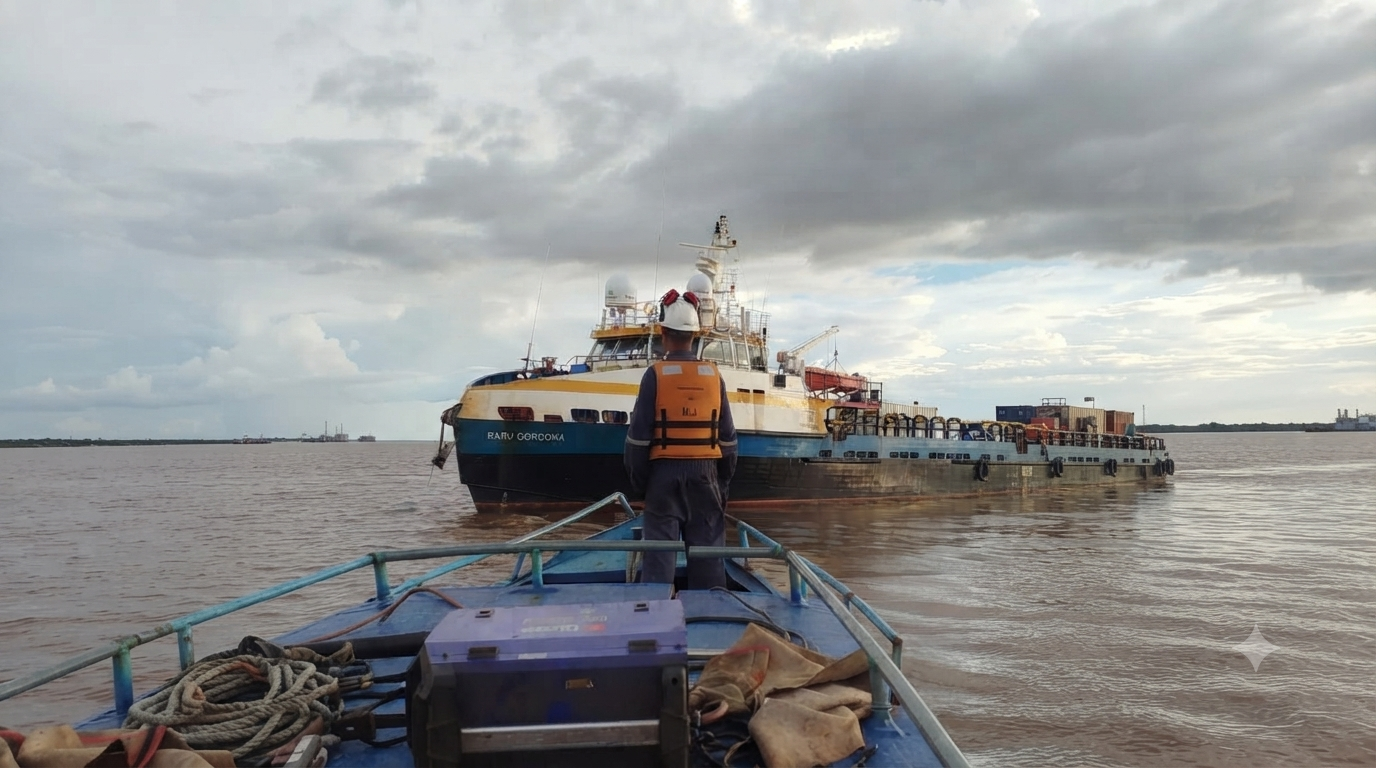 Operação marítima com embarcação offshore